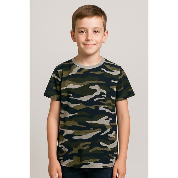 Epic Threads Boys V-Neck Camo T-Shirt – Size Medium 8/10 Green & Gray Print NWOT - Picture 1 of 4